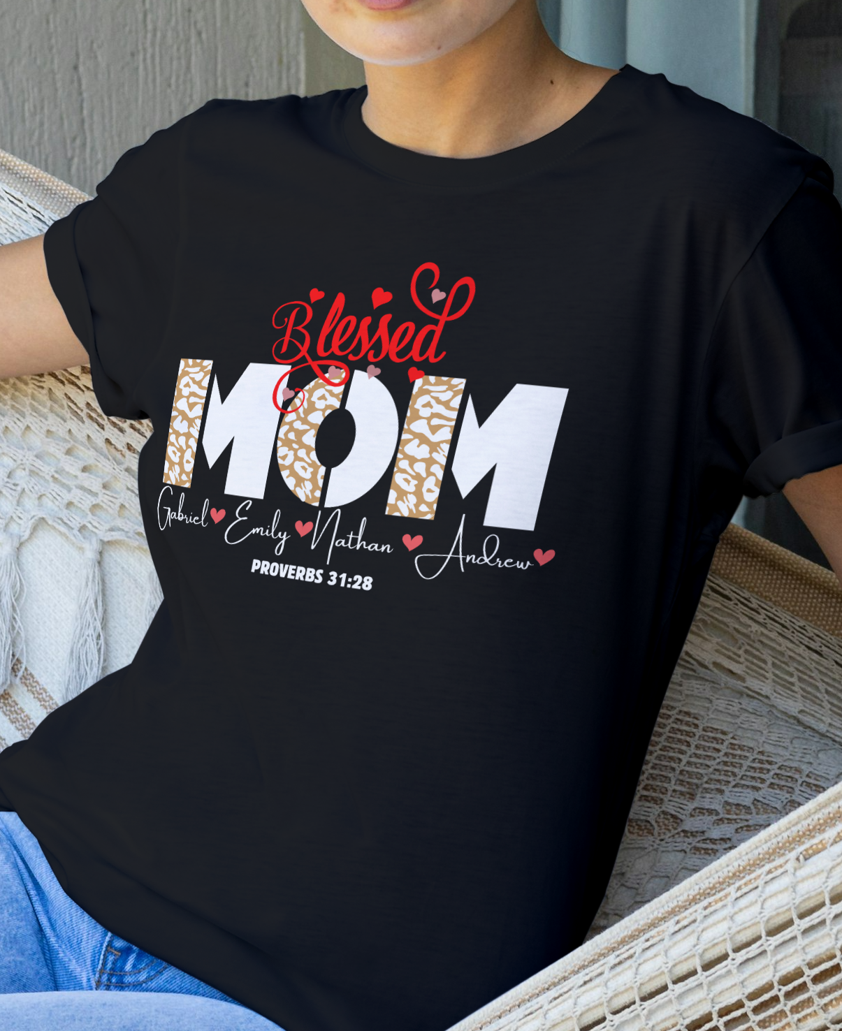 Blessed mom personalized T Shirt