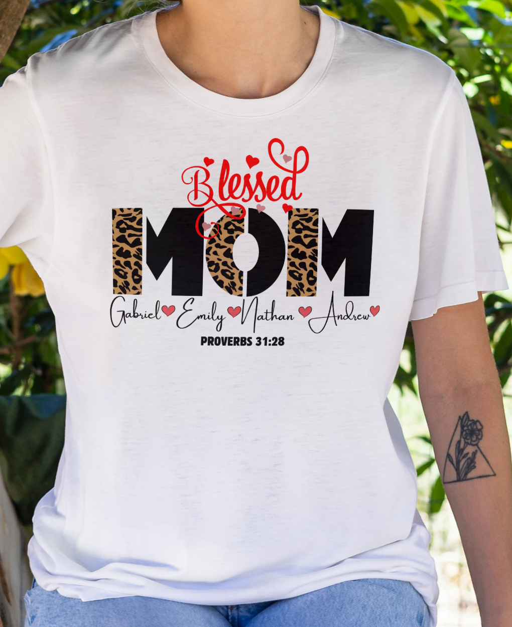 Blessed mom personalized T Shirt