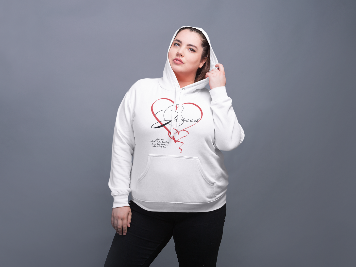 Jesus in a double handwritten heart T shirt