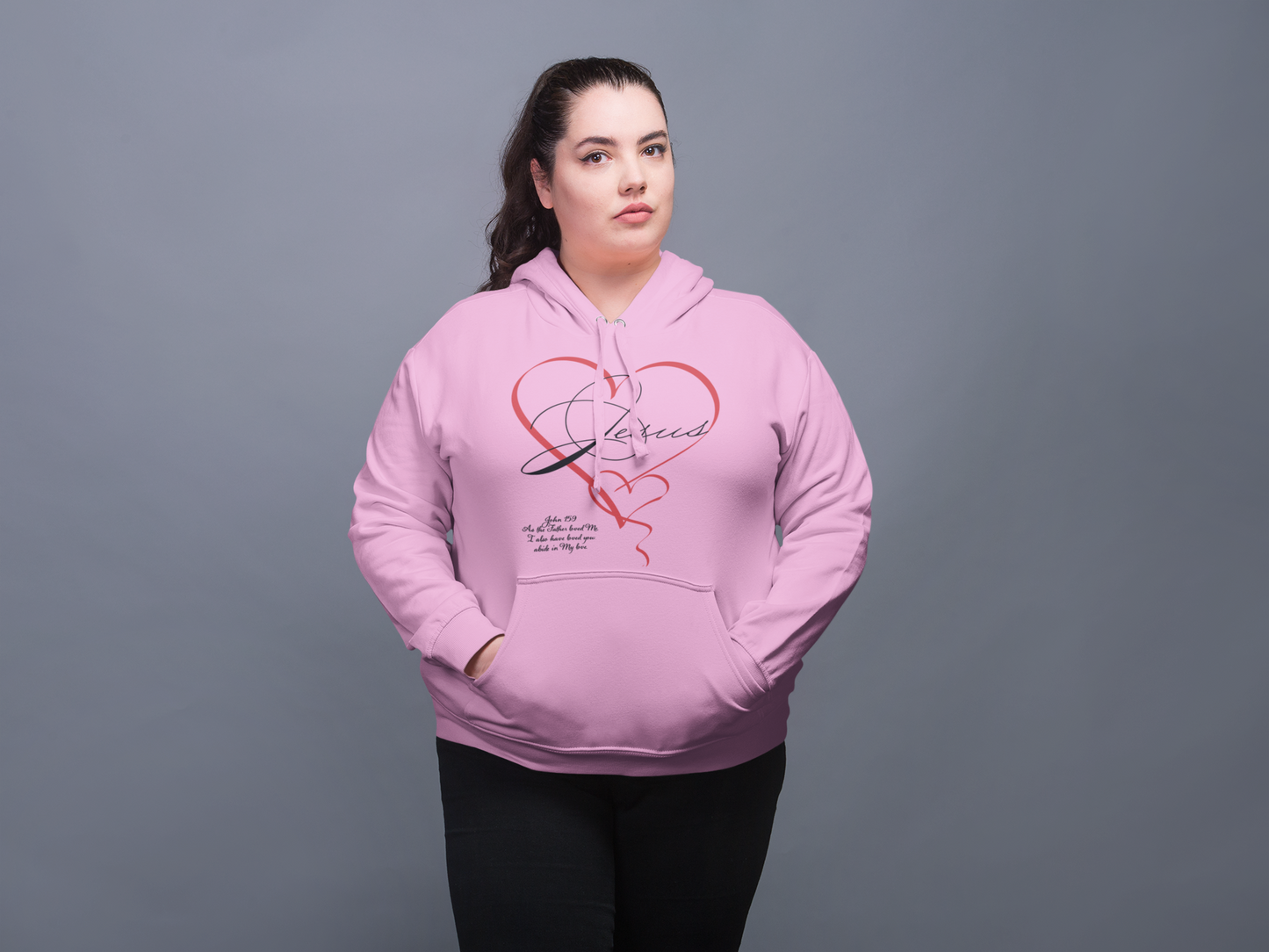 Jesus in a double handwritten heart T shirt